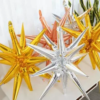 6 шт. Звездные шары 12-точечные звездные шары из фольги и майлара для свадебного юбилея, рождественского, новогоднего, дня рождения, вечеринки, принадлежностей A