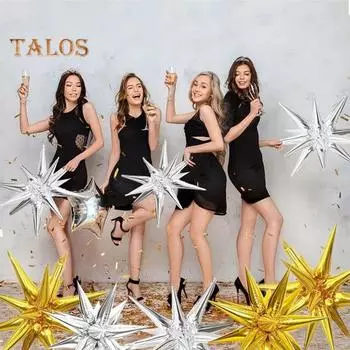 6 шт. Звездные шары 12-точечные звездные шары из фольги и майлара для свадебного юбилея, рождественского, новогоднего, дня рождения, вечеринки, принадлежностей C