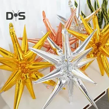 6 шт. Звездные шары 12-точечные звездные шары из фольги и майлара для свадебного юбилея, рождественского, новогоднего, дня рождения, вечеринки, принадлежностей B