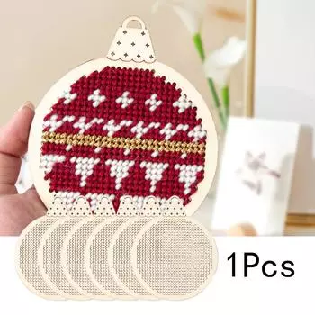 6 штук деревянных ломтиков DIY подарочная бирка вышитая для рождественской вечеринки праздник
