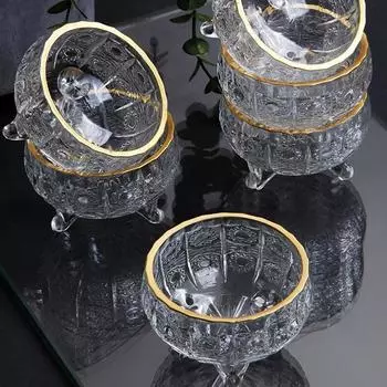 6 штук хрустальное стекло 3-ноги роскошный рахат-лукум держатель-держатель для закусок