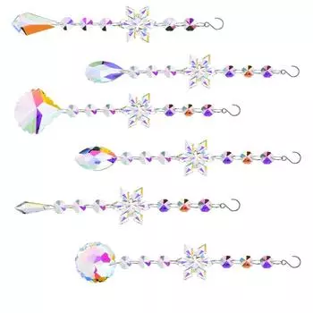 6 штук красочных ловцов солнца для окон добавят яркости в домашний декор оконные украшения