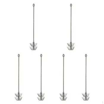 6 штук крючки для ловли кальмаров джиг-приманки рыболовные приманки ложные приманки каракатицы снасти нержавеющая сталь 9cmx1.4cm