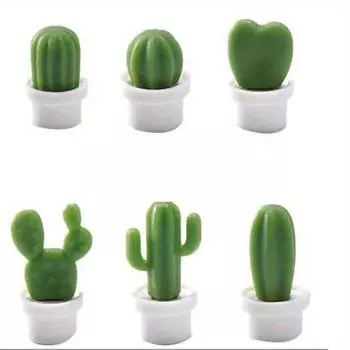 6 штук магнитов «Кактус-овал»: Универсальный и причудливый декор для холодильника и офиса, идеально подходит для организации пространства и подарков.