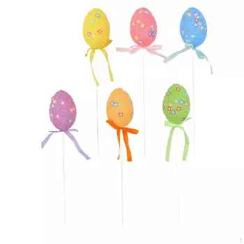 6 штук пасхальные яйца палочки ветки художественные ремесла украшения торт топпер палочки для праздника Butterfly