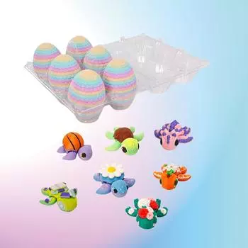 6 штук в упаковке, маленькие загадочные полностью подвижные и цветные, напечатанные на 3D-принтере, миниатюрные яйца дракона, уникальные загадочные драконы One Size