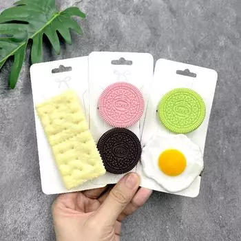 6 штук забавного необычного печенья, шпильки для волос, омлета, имитации еды, открытки для волос