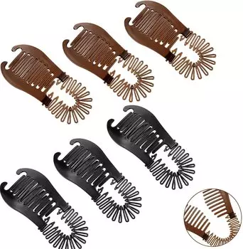 6 штук Зажимы для волос банан Пластиковые Гибкие Сцепляющиеся Расчески для волос Удлиненный Держатель для хвоста для Женщин Девушек Аксессуары для волос