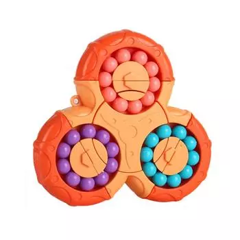 6-sides Bean Rotating Cube Toy for Kids and Adults Portable Fingertip Triangular Gyroscope Toy