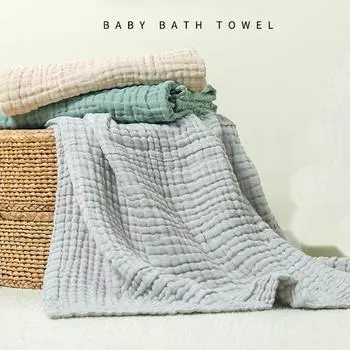 6 слоев детского муслинового пеленального одеяла для новорожденных, спальное одеяло, детские аксессуары, банное полотенце для мальчиков и девочек, банный халат серый