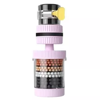 6 слоев фильтра для воды универсальный очиститель крана с вращением на 360 градусов для кухни (розовый)