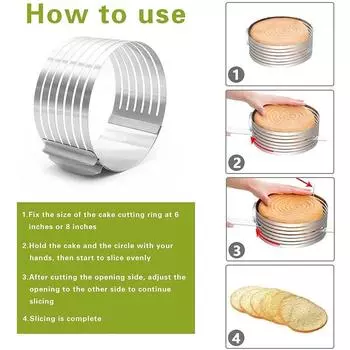 6 слоев регулируемый круглый нож для торта из нержавеющей стали 6-12 дюймов резак для хлеба мусс кольцо форма инструменты для торта DIY аксессуары для выпечки
