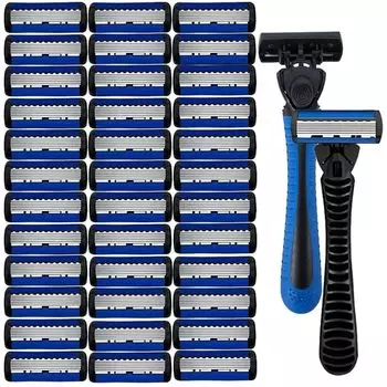 6-слойная головка бритвы ручная бритва, нержавеющая сталь классическая двойная лезвие бритва безопасное бритье борода усы ручная бритва