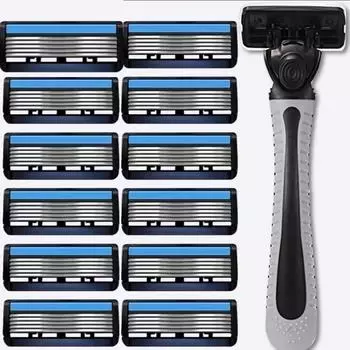 6-слойная мужская бритва со сменными лезвиями — классическая бритва для бороды 6-layer knife rack