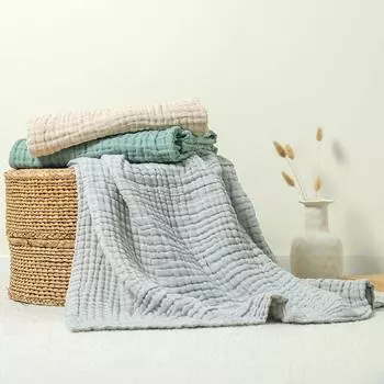 6-слойное хлопковое марлевое детское одеяло, муслиновое детское банное полотенце, мягкая пеленка, одеяло для коляски, постельные принадлежности Lange