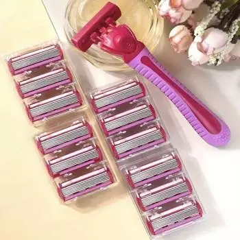 6-слойный набор безопасных бритв, высококачественная мужская бритва, острая, из нержавеющей стали, сменные лезвия для бритья