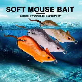 6 см, 11,5 г, многоразовая приманка для крыс, износостойкая силиконовая приманка для крыс с двойным крючком A