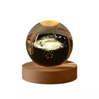 6 см 3D хрустальный шар украшение 2025 астрономия солнечная система астронавт светодиодные планеты луна декабрь T1L9 D-One size