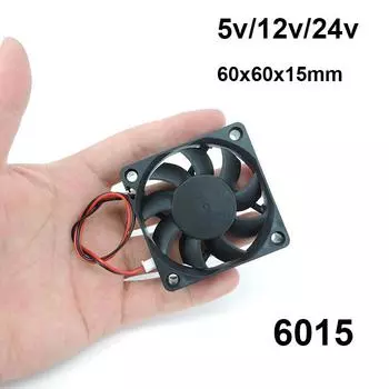 6 см DC 5 В 12 В 24 В 60 мм 6015 вентилятор 6 см охлаждающий вентилятор кулер компьютерный корпус процессора блок питания XH2.54 2-контактный для Reprap часть 3D-принтера 6015 5V 1pcs
