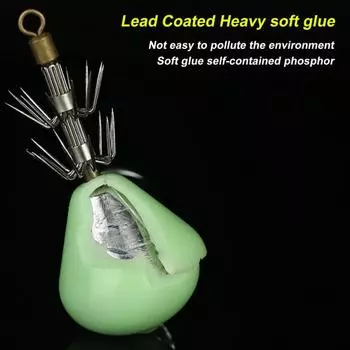 6 см крючки для кальмаров, двухслойные, не выцветают, прочные, полезные, светящиеся, приманки для осьминога, рыболовные приманки для каракатиц 60g