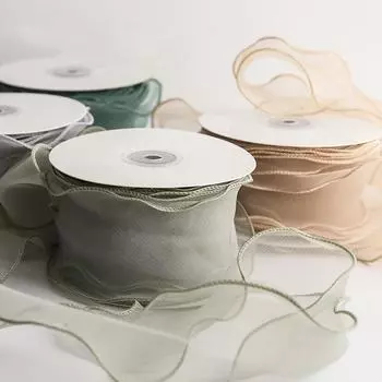 6 см Лента для упаковки цветов Лента-рыбий хвост Букетная лента Лента Цветная лента Волна Копия края Декоративная шифоновая лента Бант Сделай сам Цветок ручной работы 6cm*9m