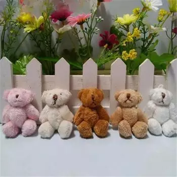 6 см плюшевые игрушки-медведи подвеска длинные волосы суставы животных руки и ноги активные DIY украшения ручной работы материалы для Рождества 6cm