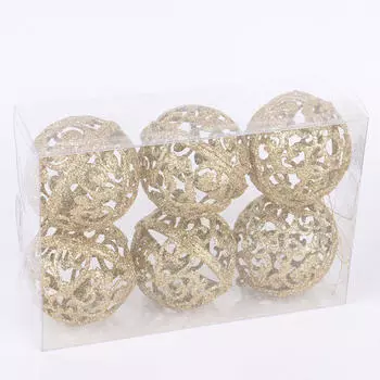 6 см Рождественский елочный шар безделушка висит украшение для дома и вечеринки Декор золотой