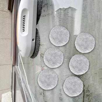 6 сменных накладок для робота-мойщика окон, круглая салфетка для пылесоса Plush Texture