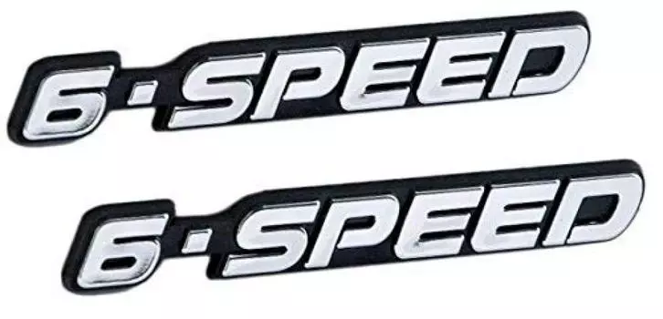 6 Speed Manual Transmission Emblem Chrome Black Length 1 Pair of 2 & - 4.5