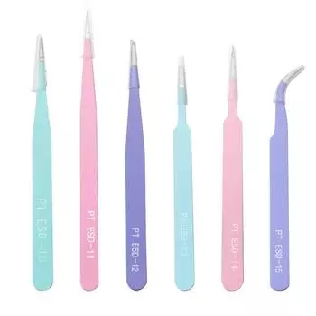 6 стилей, инструмент для изготовления ювелирных изделий из эпоксидной смолы, розовый пинцет из нержавеющей стали для DIY, ремесла из смолы, аксессуары для изготовления ювелирных изделий, инструменты