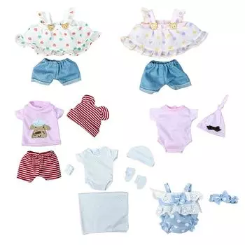 6 стилей модной одежды для кукол-младенцев, подходящей для кукол Bebe Reborn 10-12 дюймов, наряды ручной работы Bebe, аксессуары розовый