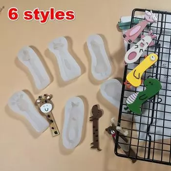 6 стилей, мультяшная шпилька, эпоксидная силиконовая форма, шоколадный леденец, молочный брендинг, палочка для выпечки, силиконовая форма B