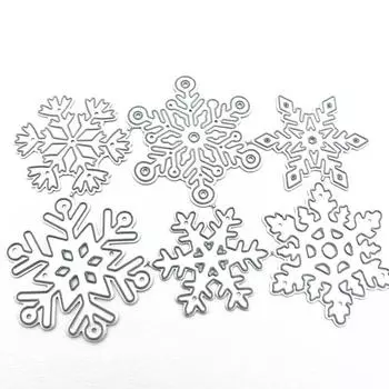 6 стилей, рождественские снежинки, металлические штампы для резки, скрапбукинг, фото, высечка, резак для тиснения, украшения