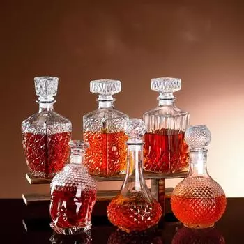 6 стилей стеклянный графин для виски без свинца прозрачная барная посуда бутылка для спиртного ликера шотландского бурбона