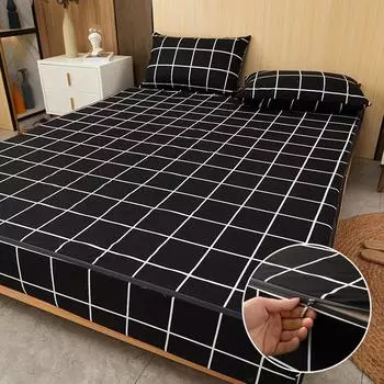 6-сторонний водонепроницаемый протектор на молнии, настраиваемый 100% водонепроницаемый чехол для матраса, все включено чехол для матраса против клещей 2xPillowcase 48x74cm