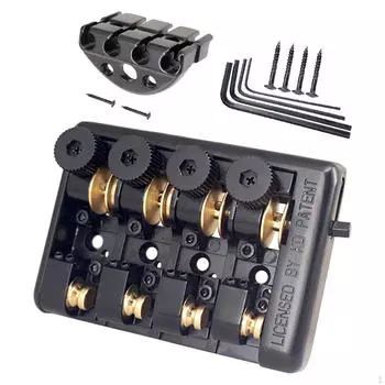 6 струн седло безголовая гитара бридж с пластиной порожка пластины маленький ключ для Black