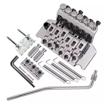 6-струнная система тремоло с двойным роликовым хвостовиком для замены электрогитары серебряный