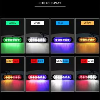 6 светодиодных автомобильных светодиодных фонарей DC 12 24 В для автомобилей, грузовиков, аварийная яркая лампа, рабочие противотуманные фары, автомобильные аксессуары, 12 В 24 В, проблесковая лампа