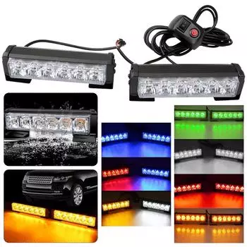 6 светодиодных мигающих фонарей для решетки 12 В 36 Вт, автомобильный аварийный маячок, предупреждающая лампа жёлтый