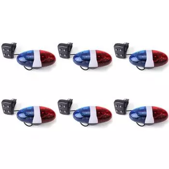 6-светодиодный передний фонарь для велосипеда, предупреждающая сирена, электрический звуковой сигнал для езды на велосипеде