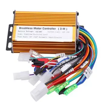 6-ти трубчатый 3-х режимный контроллер синусоидальной волны для электрического велосипеда, скутера, бесщеточный контроллер скорости двигателя 3648 В