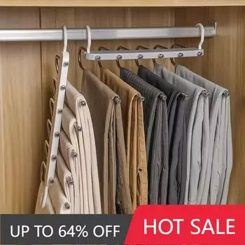 6-ти уровневые многофункциональные вешалки для одежды, складные вешалки для экономии места для подвешивания джинсов, шарфов, брюк, органайзер для шкафа белый