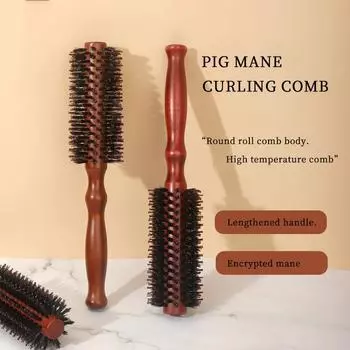 6 типов расческа для вьющихся волос, парикмахерские инструменты для укладки, деревянная ручка, щетина, расческа-расческа