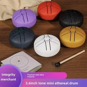 6-тональный мини-барабан со стальным язычком для детей, портативный ударный инструмент. 3 inches 6 tone