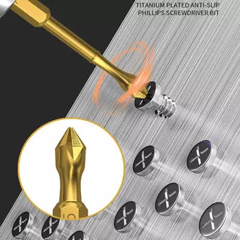 6 ударных бит Phillips, противоскользящая крестовая головка, стальные вставки, прочные аксессуары, электрические