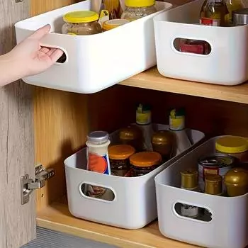 6 упаковок, 3 больших и 3 маленьких органайзера, можно использовать на кухне, в гостиной, ванной комнате, в офисе, сделает дом более чистым и аккуратным белый