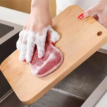 6 упаковок чистящих губок для кухни без запаха, моющиеся полотенца из микрофибры для мытья посуды красный