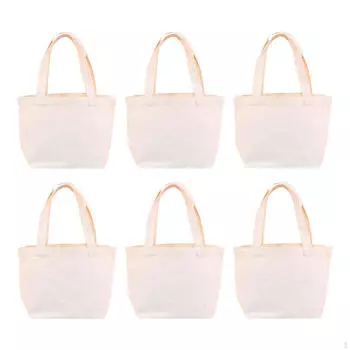 6 упаковок холщовых сумок, пустые тканевые сумки с ручкой, прочная сумка для покупок, сумка для L