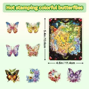 6 упаковок лазерной горячей штамповки бабочка цветок украшение счета наклейка DIY креативная бабочка украшение счета материал наклейка 1 pack of 30