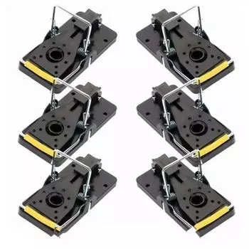 6 упаковок мышеловки, ловушки для мышей, которые работают с силой человека, убийцы мышей, ловушки мышей, быстрой эффективной санитарной обработки 6Packs чёрный